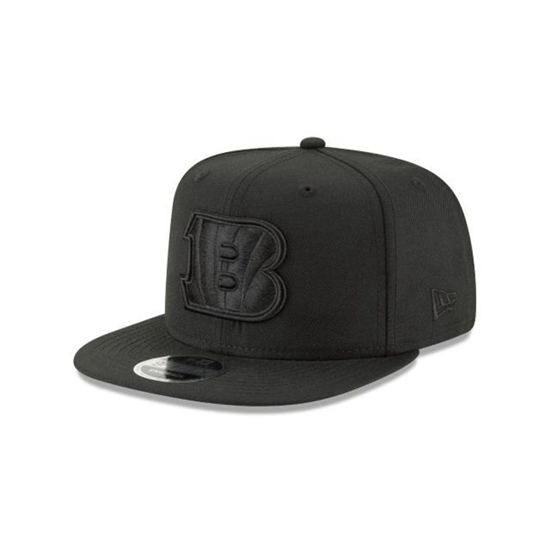 NFL Cincinnati Bengals Black On Black High Crown 9Fifty Snapback (KFP0481) - Black New Era Caps